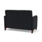 Lesro Siena Lounge Reception 2 Seat Tandem Seating No Center Arm, Walnut, MD Black Upholstery SN2101 - alternate 3